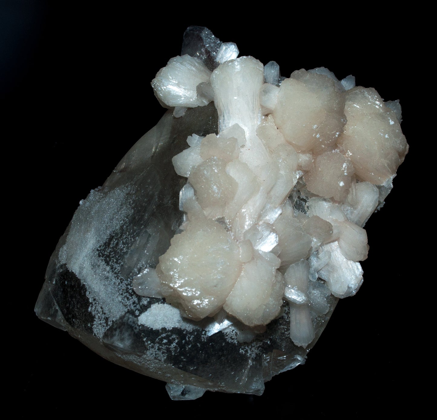 Large Bowtie Stilbite on Calcite, Apophyllite, Deccan Plateau, Nasik, India (45)
