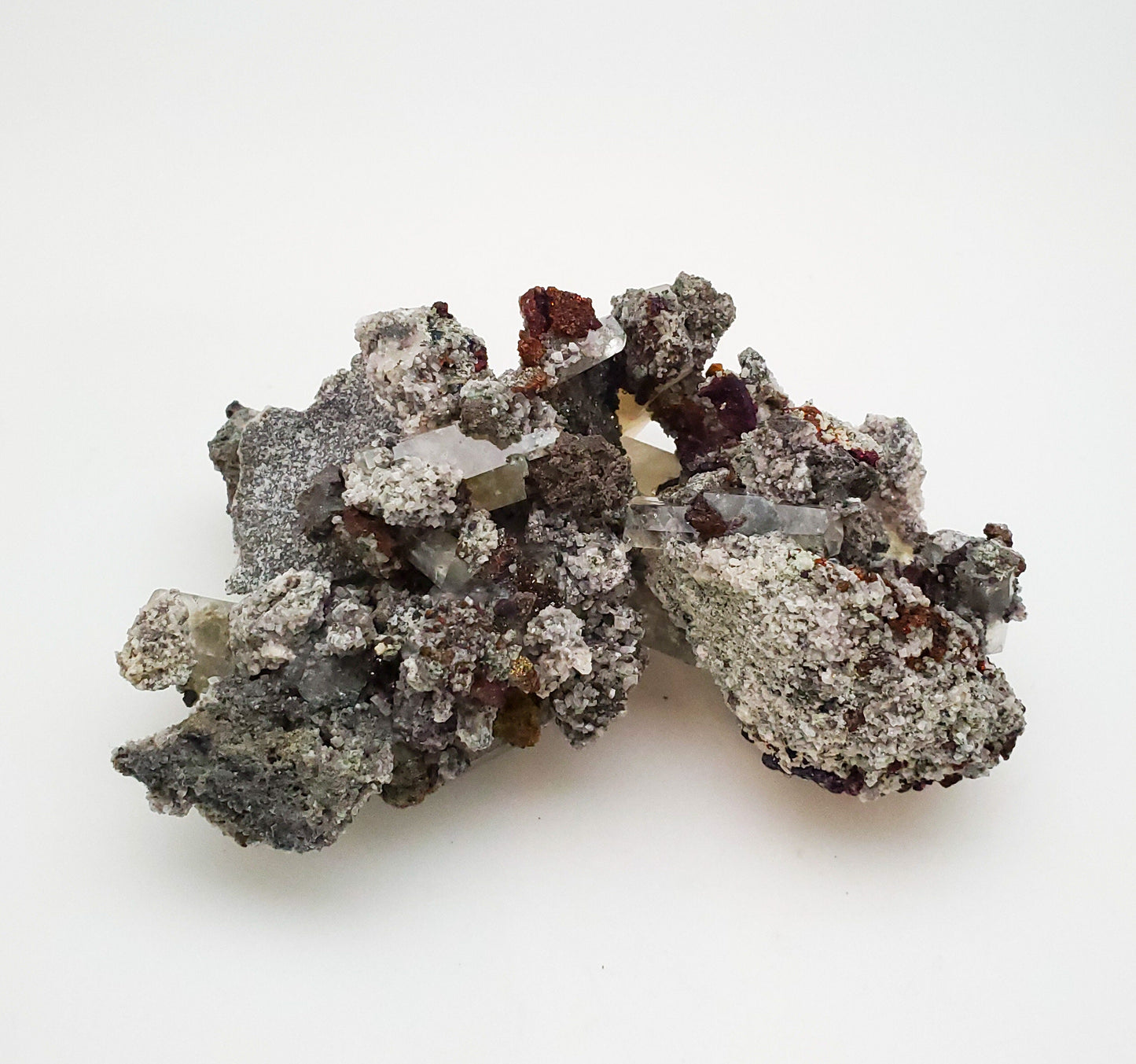 Chalcopyrite with Hexagonal Calcite, Sweetwater Mine, Reynolds County, Missouri (23)