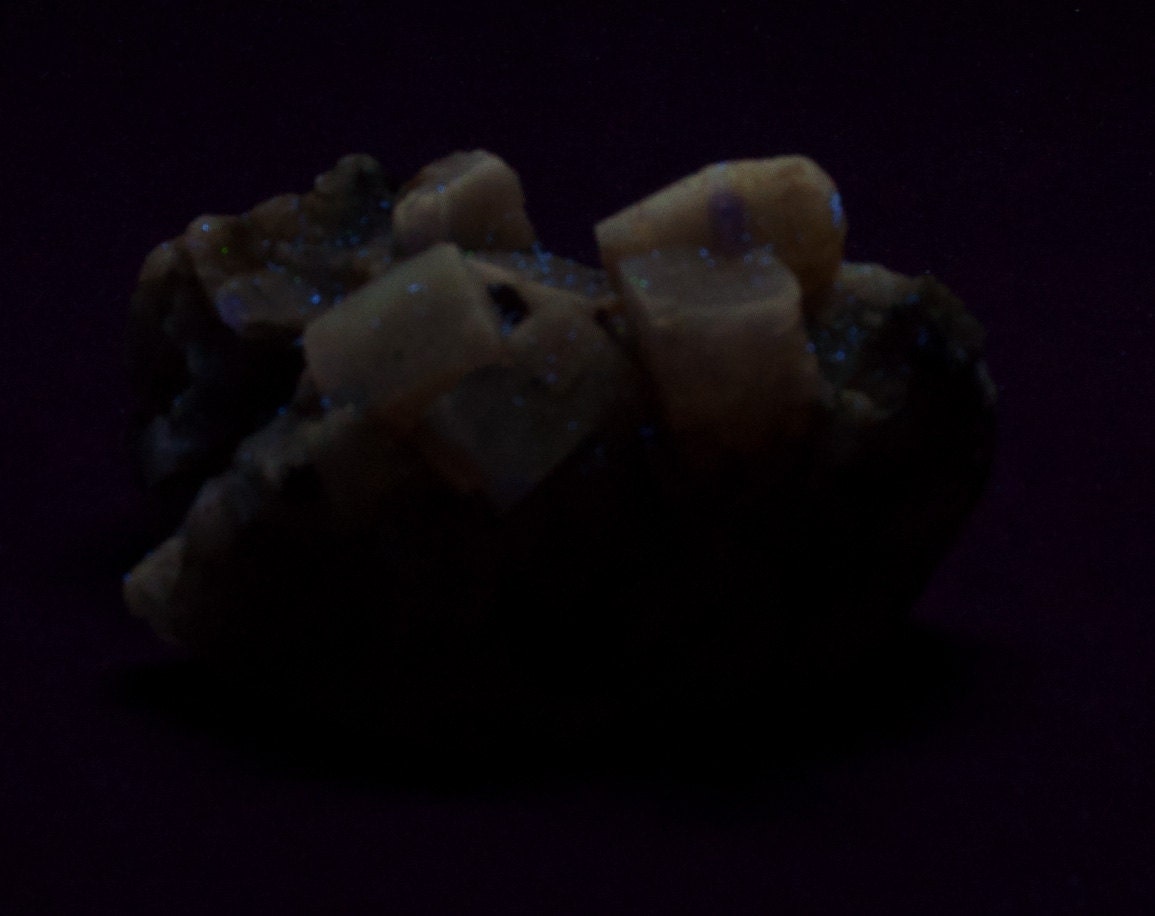 Fluorite, Yellow, Golden, Fluorescent, Iminialoui City, Midelt, Morocco (26)