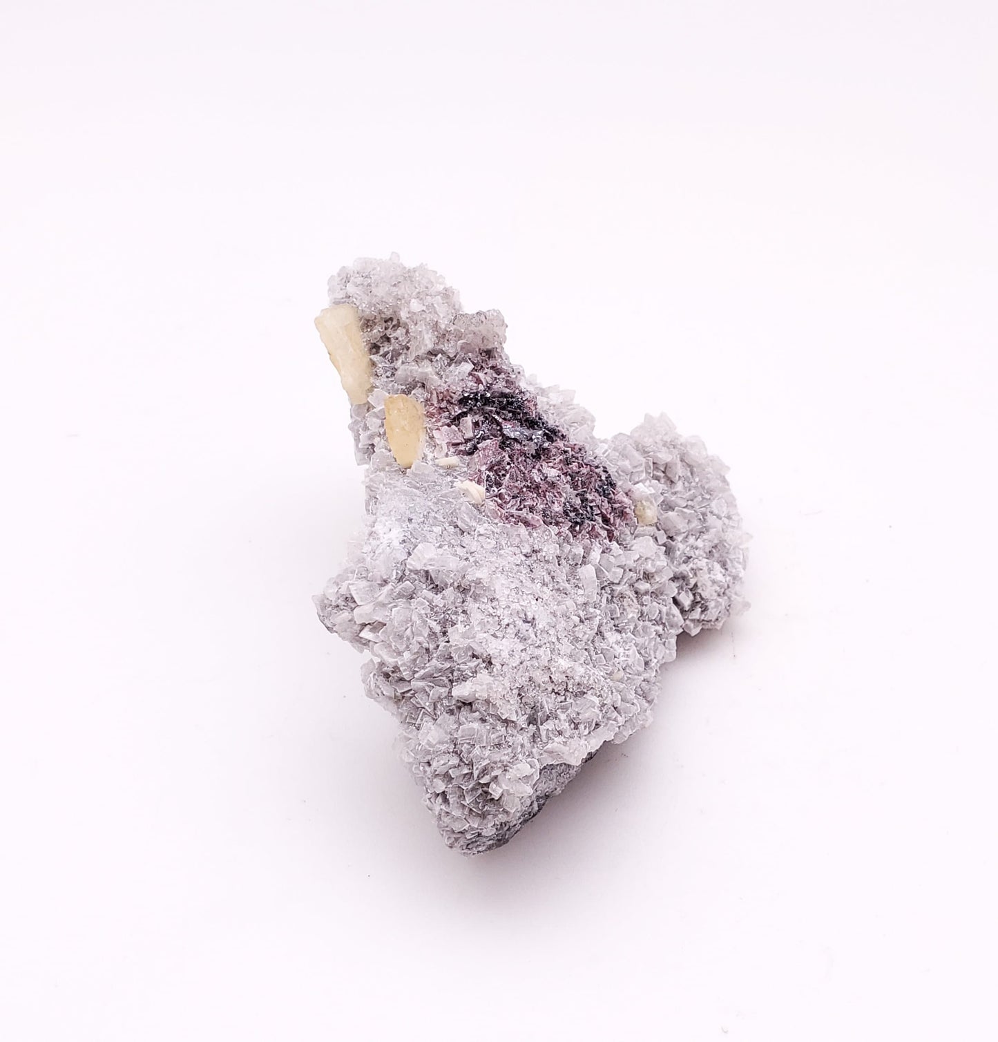 Barite and Calcite on Quartz, Guizhou Prov., Qinglong, China (74)