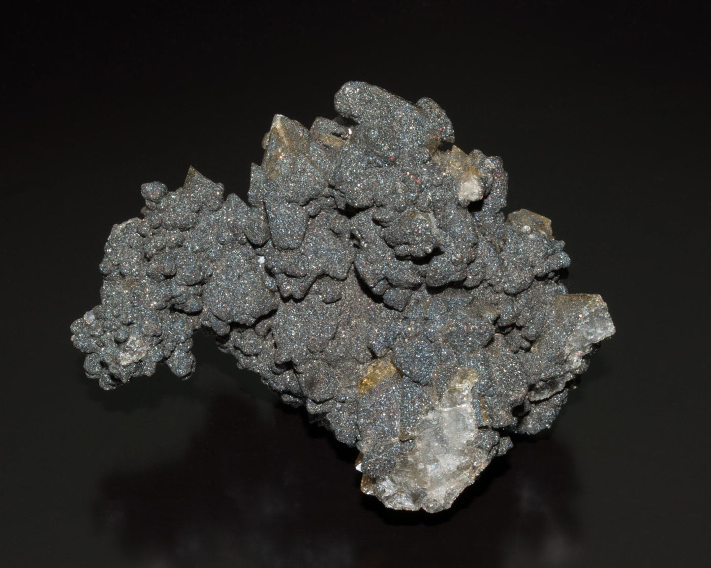 Pyrite on Yellow Calcite, Chenzhou, Hunan Province, China (16)