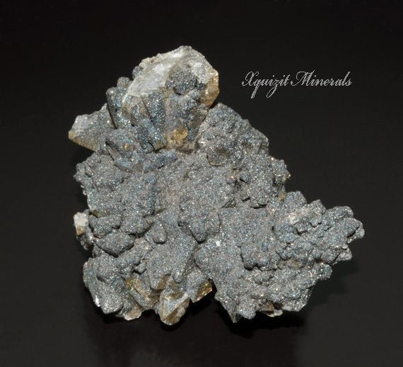 Pyrite on Yellow Calcite, Chenzhou, Hunan Province, China (16)