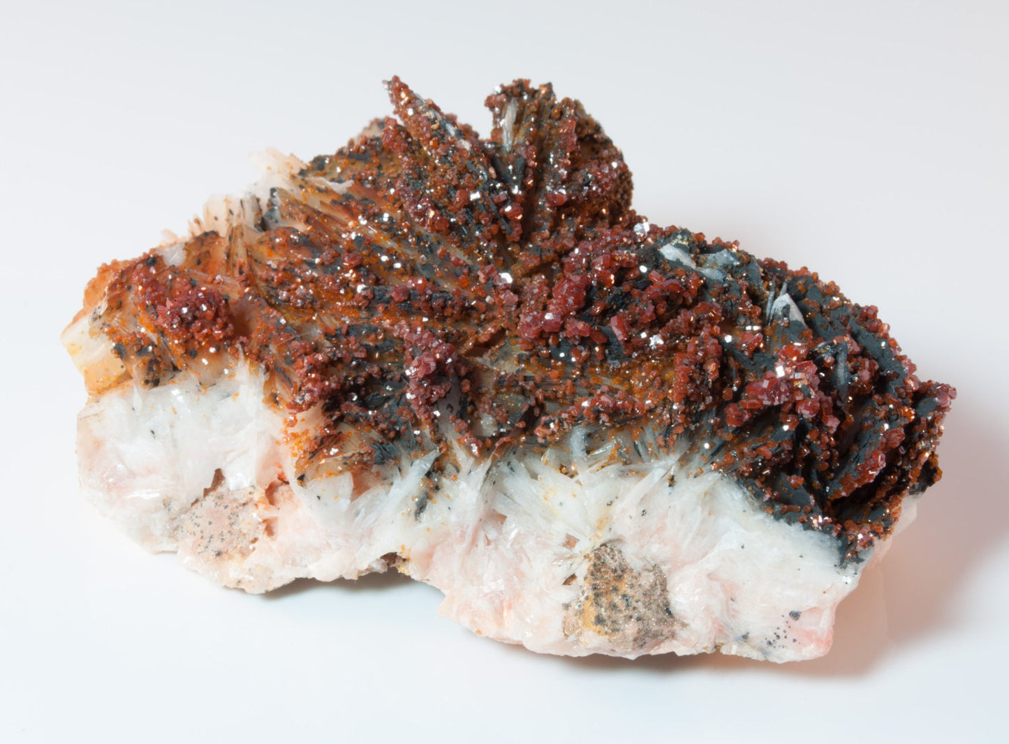 Vanadinite and Barite, Goethite, Mibladen, Midelt, Morocco (16)
