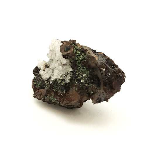 Conichalcite and Calcite on Goethite, Mina Ojuela, Mapimi, Mexico (77)