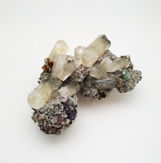 Chalcopyrite with Hexagonal Calcite, Sweetwater Mine, Reynolds County, Missouri (23)