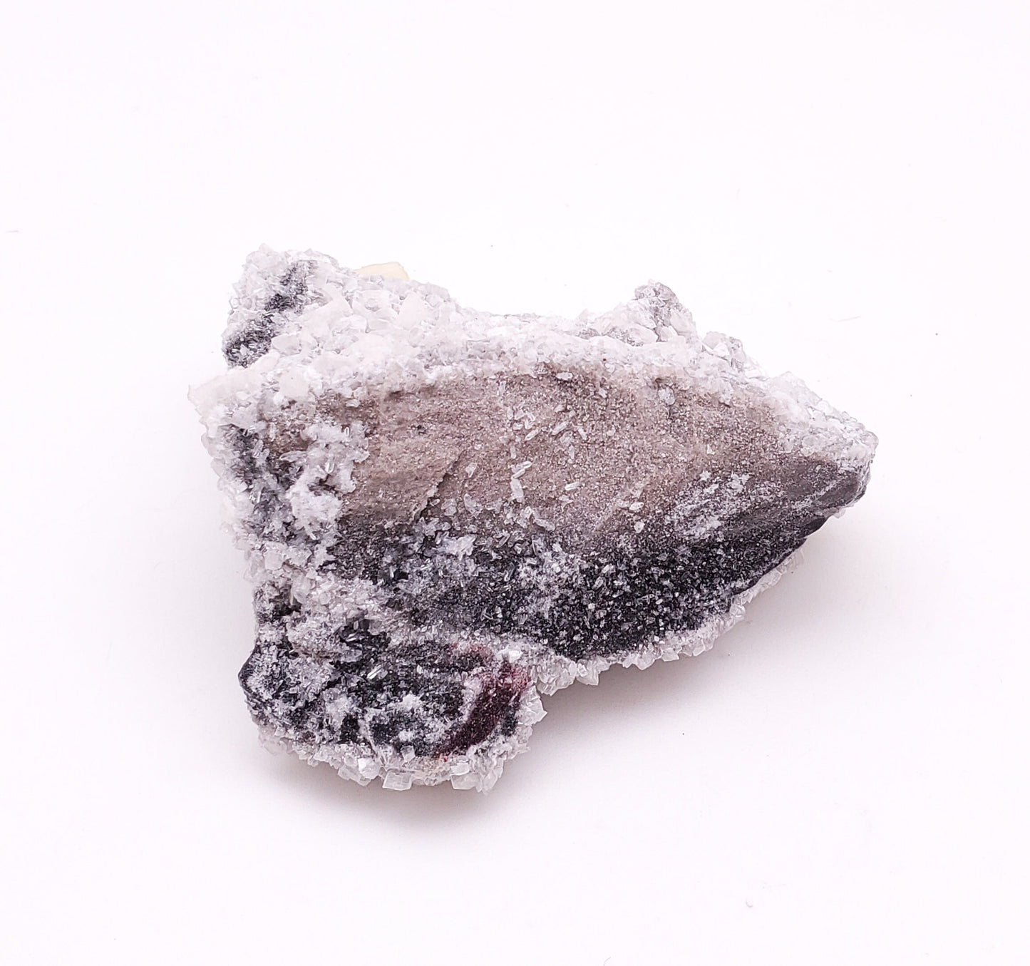 Barite and Calcite on Quartz, Guizhou Prov., Qinglong, China (74)