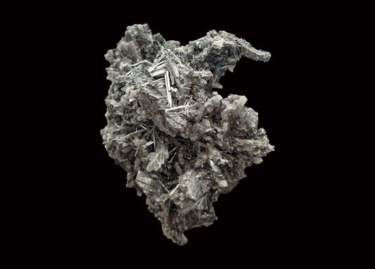 Calcite and Stibnite, Xikuangshan Sb deposit, Lengshuijiang Co., Loudi, Hunan, China