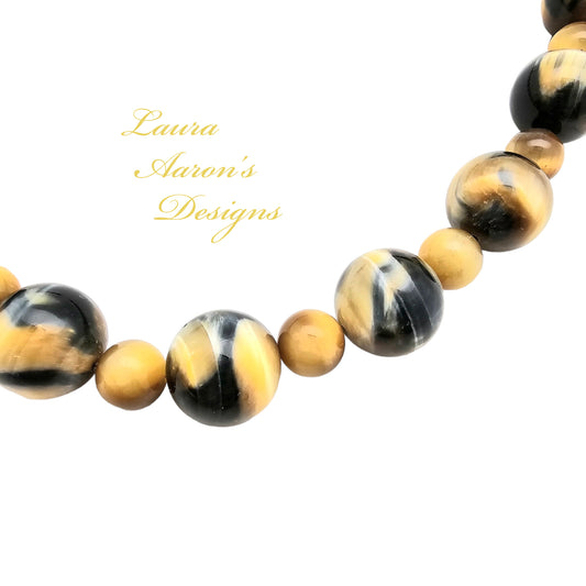Blue and Gold Tigers Eye Necklace