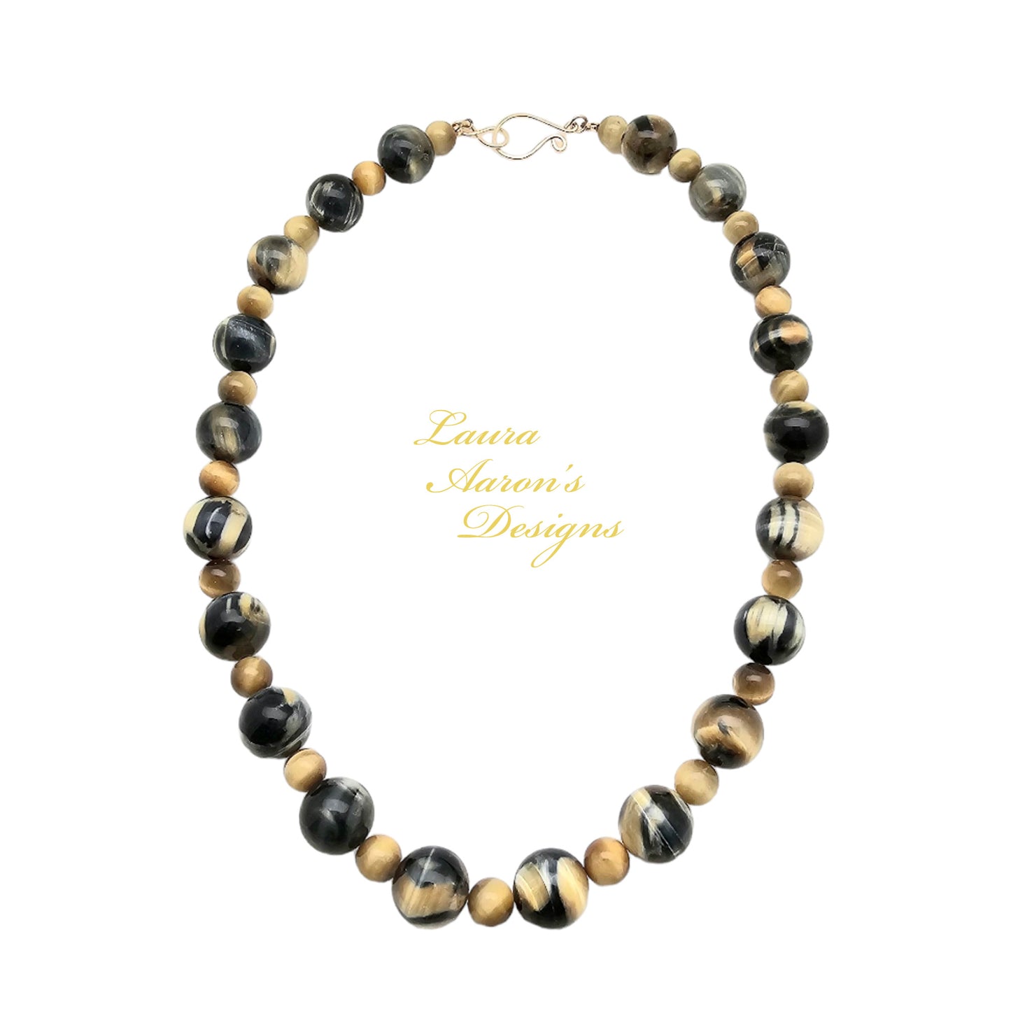 Blue and Gold Tigers Eye Necklace