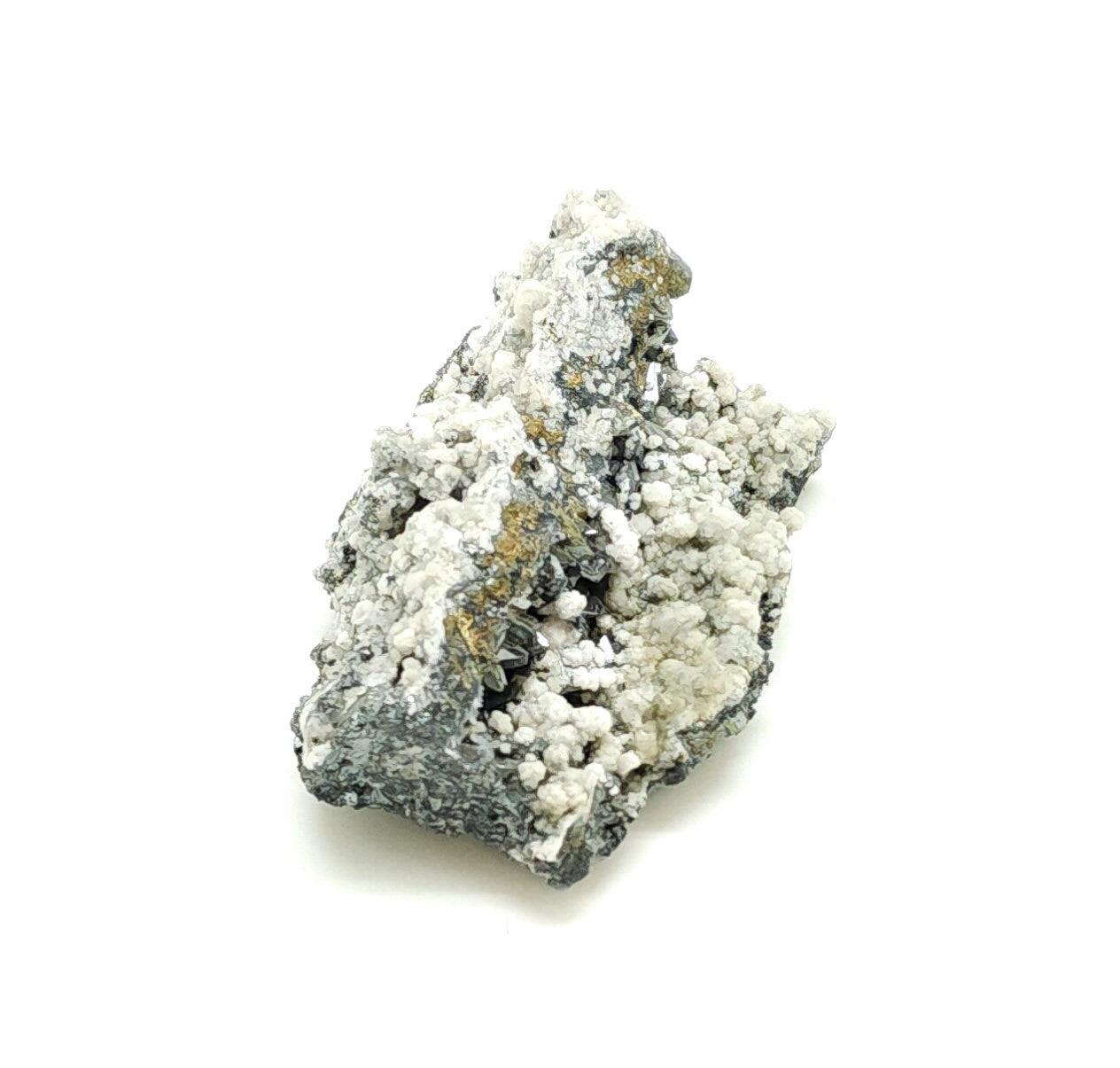 Tetrahedrite and Sphalerite with Pyrite and Calcite, Huanzala Mine, Huallanca Dist., Peru (76)