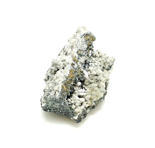 Tetrahedrite and Sphalerite with Pyrite and Calcite, Huanzala Mine, Huallanca Dist., Peru (76)