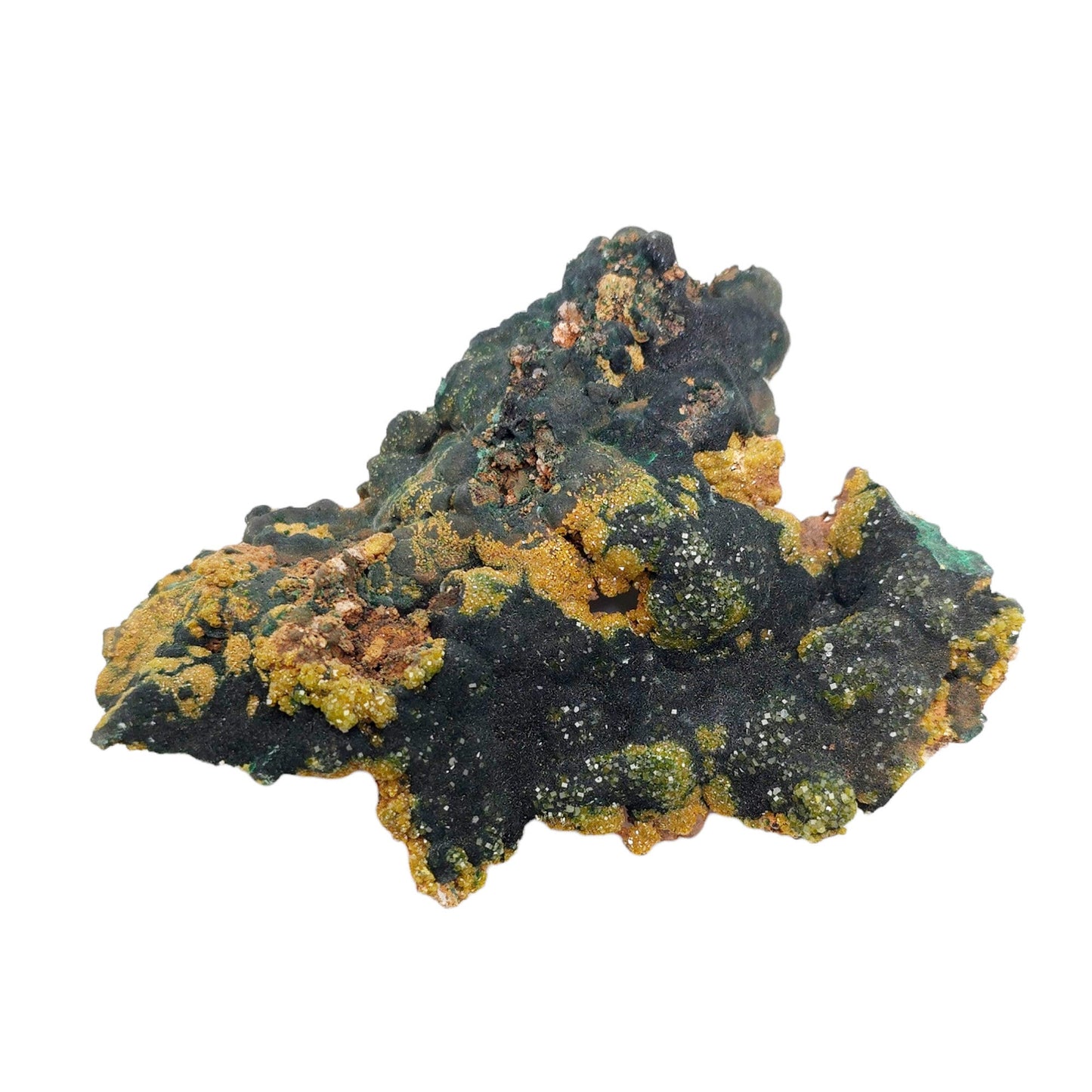 Pyromorphite on Malachite, RARE, Browns Open Pit, Rum Jungle, Northern Territory Australia (ws1)