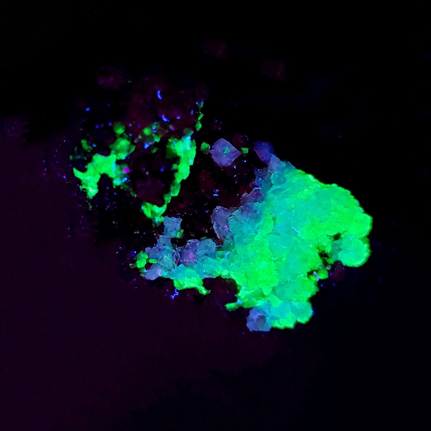 Adamite, Fluorescent, Mina Ojuela, Mapimi, Durango, Mexico (73)