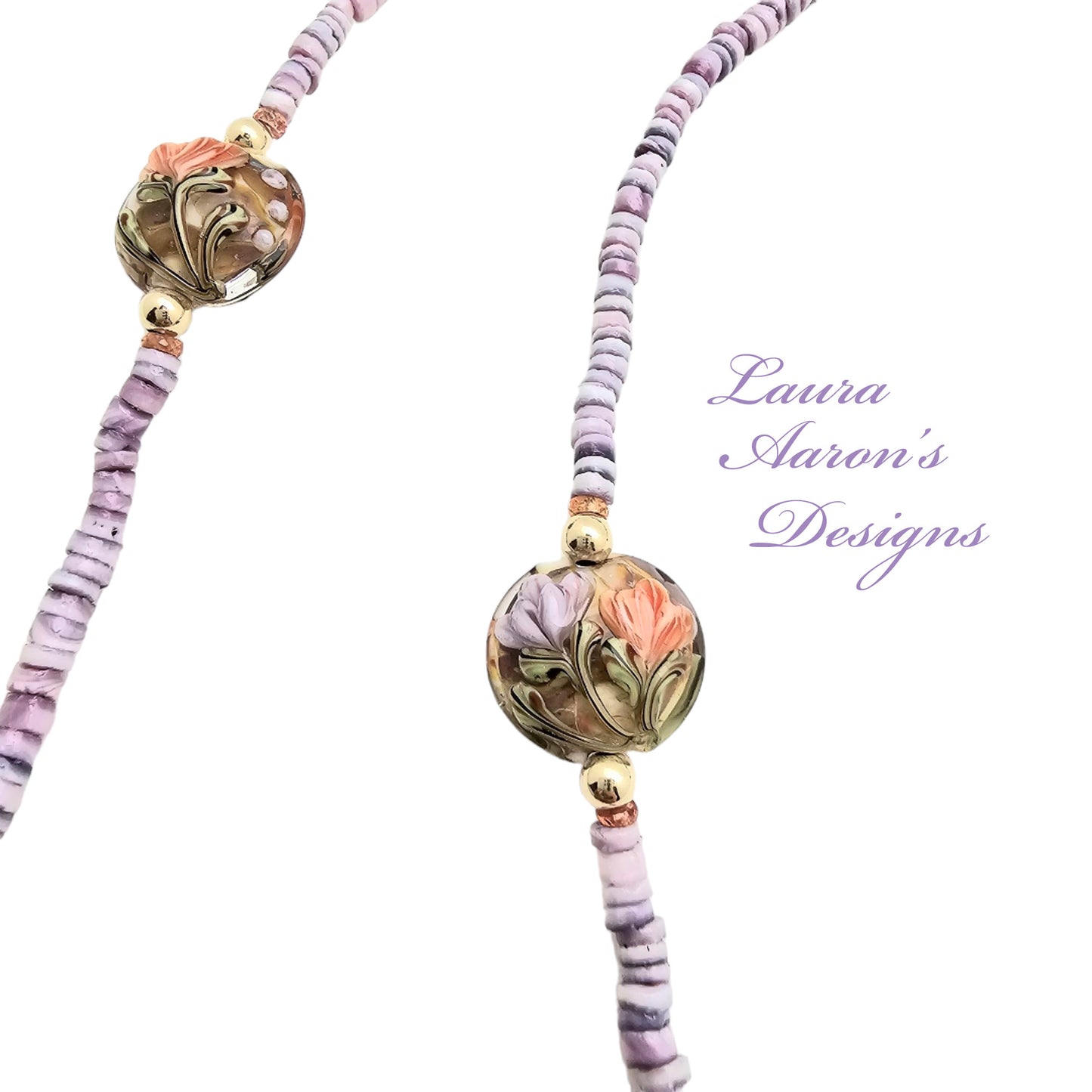 Lampwork Glass and Cebu Beauty Shell Necklace