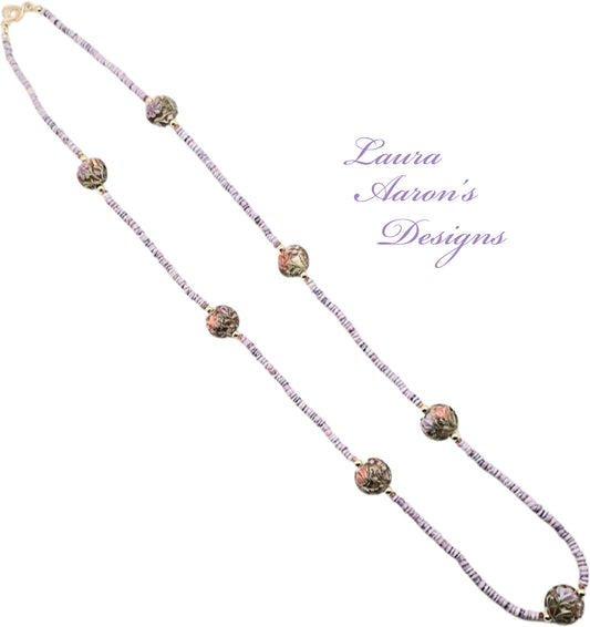 Lampwork Glass and Cebu Beauty Shell Necklace