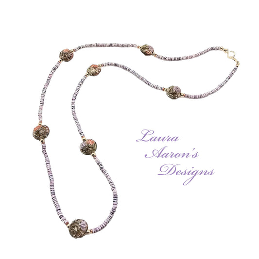 Lampwork Glass and Cebu Beauty Shell Necklace