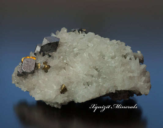 Galena on Quartz with Pyrite, Krushev dol Mine, Madan, Bulgaria (28)
