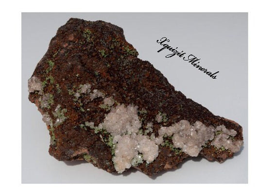 Conichalcite and Calcite on Goethite, Mina Ojuela, Mapimi, Mexico (15)
