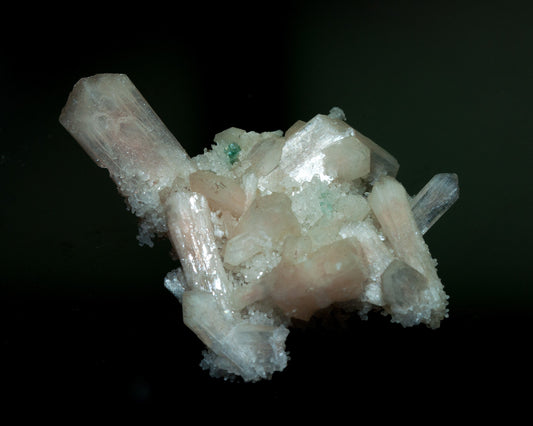 Stilbite, Green Apophyllite, Quartz, Deccan Plateau, Jalgaon, India (44)