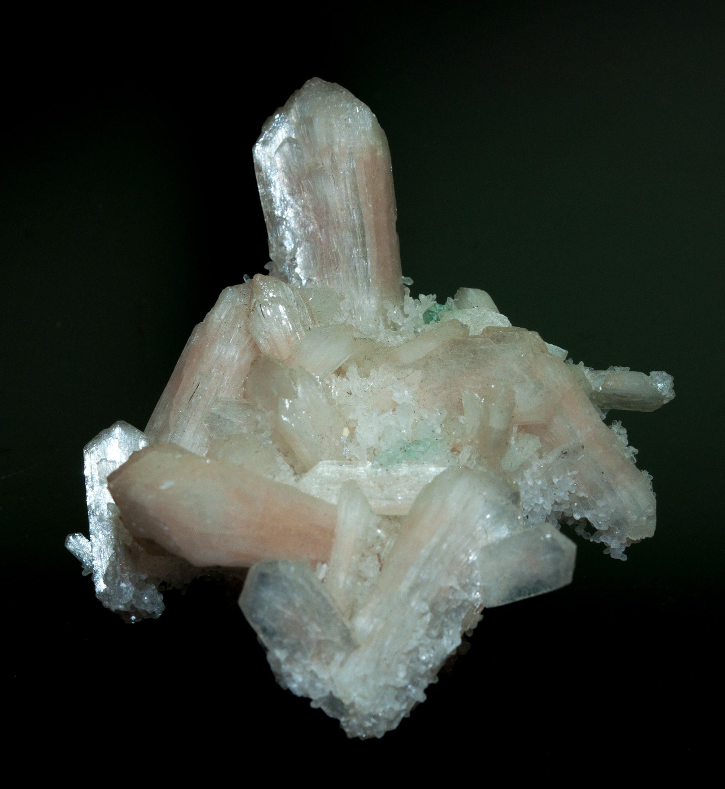 Stilbite, Green Apophyllite, Quartz, Deccan Plateau, Jalgaon, India (44)