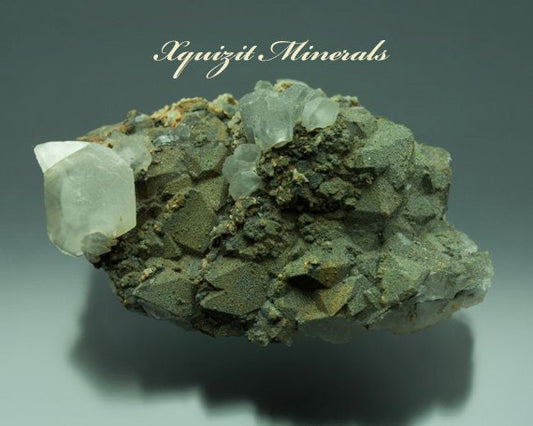 Pyrite on Fluorite with Calcite, El Hammam Mine (El Hamman Mine), Meknos, Morocco (24)