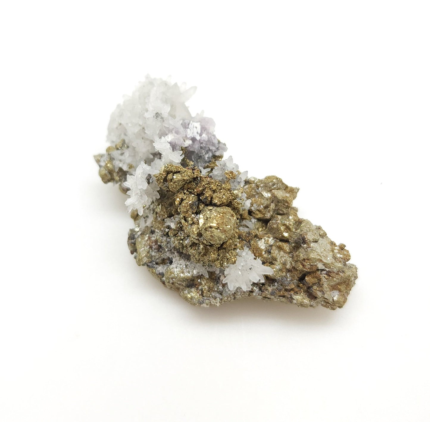 Fluorite and Calcite on Pyrite, Huanzala Mine, Huallanca District, Peru (46)