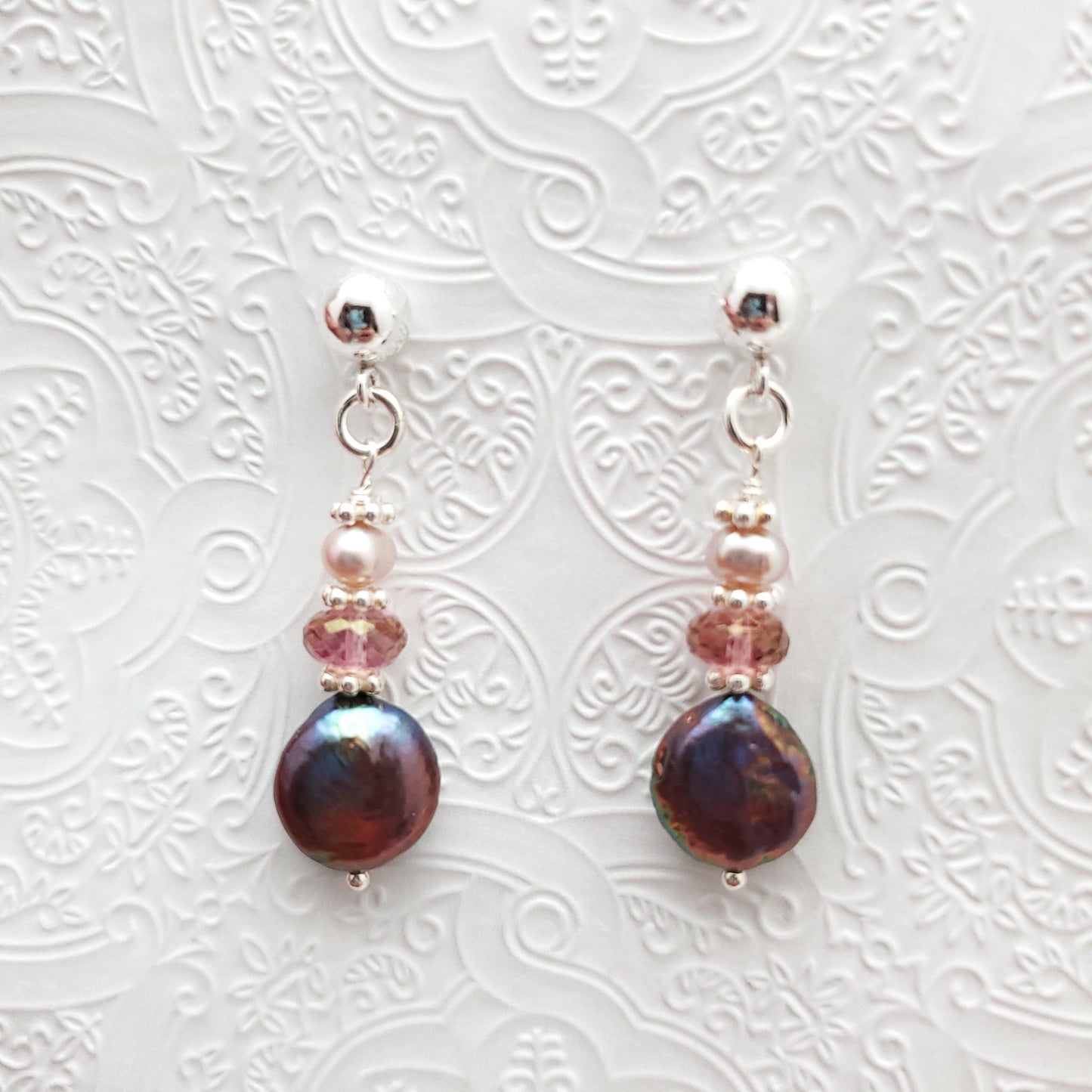 Pearl and Silver Earrings