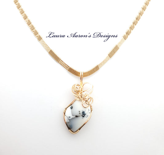 Snow Scene Agate Pendant