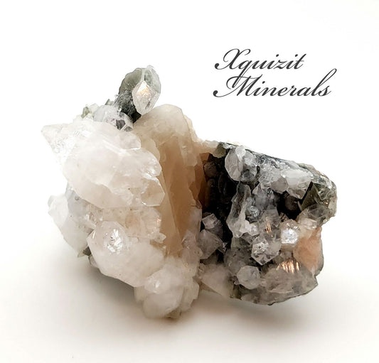 Apophyllite, Calcite and Druse Chalcedony, Deccan Plateau, India  (L1)