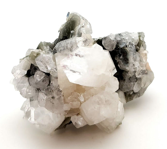 Apophyllite, Calcite and Druse Chalcedony, Deccan Plateau, India  (L1)