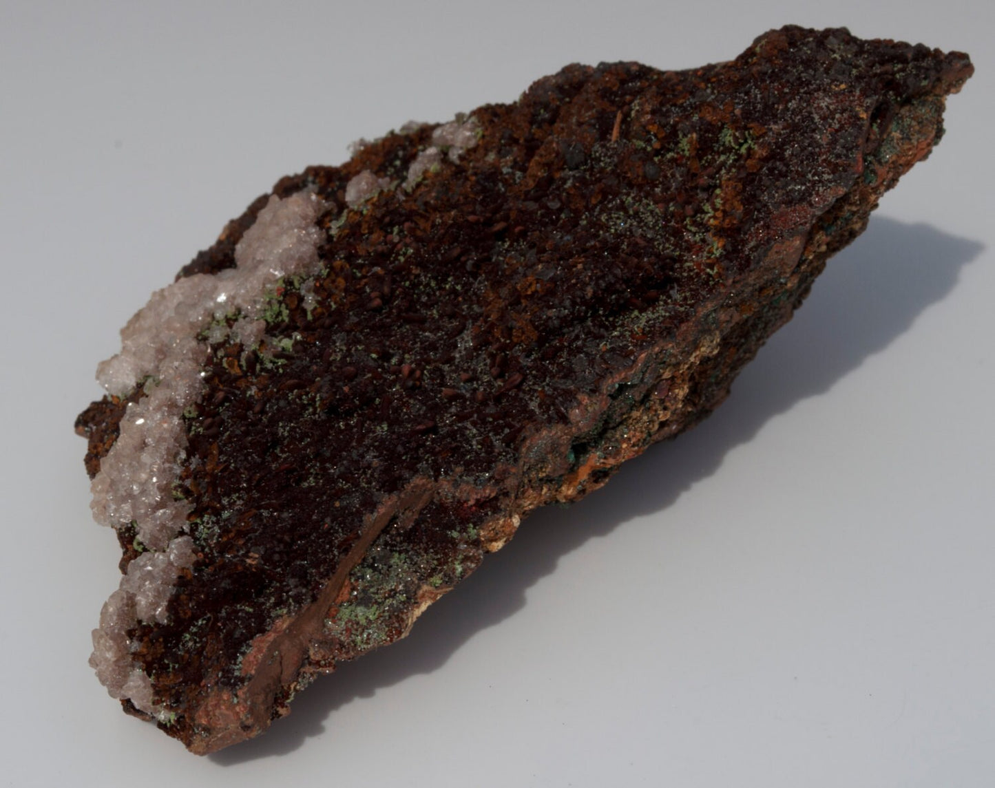 Conichalcite and Calcite on Goethite, Mina Ojuela, Mapimi, Mexico (15)