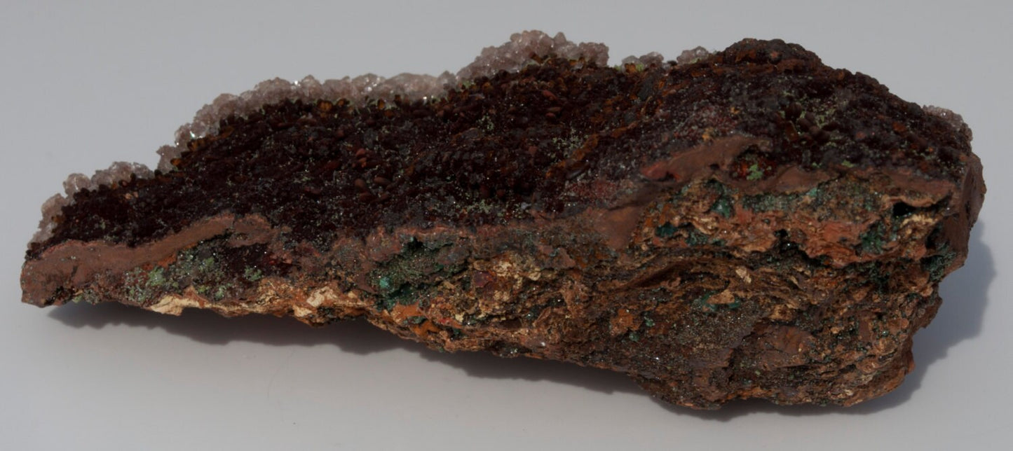 Conichalcite and Calcite on Goethite, Mina Ojuela, Mapimi, Mexico (15)