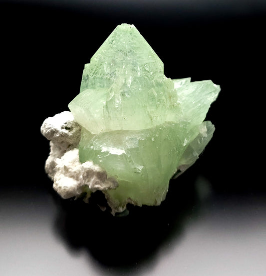 Green Apophyllite with Stilbite, Deccan Plateau, Wagholi, India (SH1)