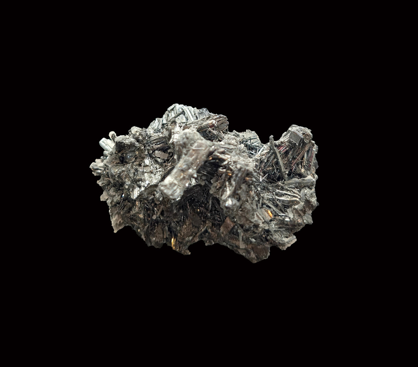 Calcita y Stibnita, depósito Xikuangshan Sb, Lengshuijiang Co., Loudi, Hunan, China